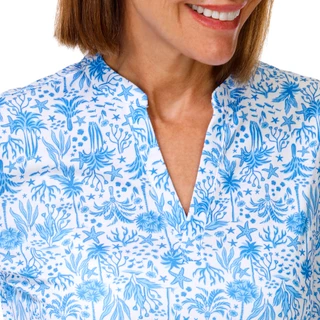 Thumbnail 3: REEL LEGENDS Women's Short Sleeve Freeline Split Neck Top 