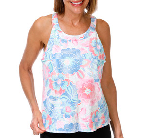 Thumbnail 1: REEL LEGENDS Women's Sleeveless High Scoop Neck Pucker Top 