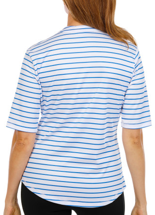 Thumbnail 3: REEL LEGENDS Petite Short Sleeve Freeline Split Neck Top 