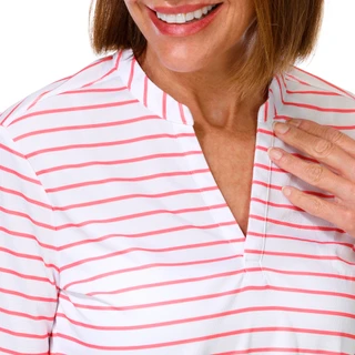 Thumbnail 3: REEL LEGENDS Petite Short Sleeve Freeline Split Neck Top 