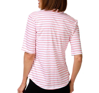 Thumbnail 4: REEL LEGENDS Petite Short Sleeve Freeline Split Neck Top 