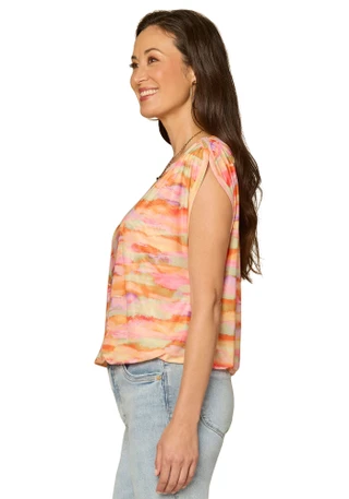 Thumbnail 3: Democracy Petite Boat Neck Bubble Hem Top 