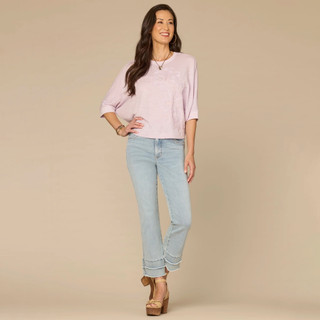 Thumbnail 4: Democracy Womens 3Q Sleeve Applique Top 
