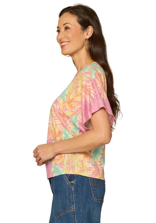 Thumbnail 2: Democracy Petite Short Sleeve Print Top 