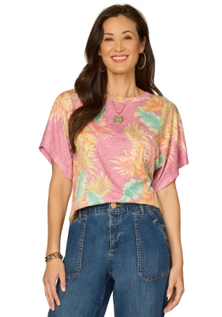 Thumbnail 1: Democracy Petite Short Sleeve Print Top 
