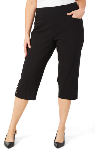 Thumbnail 1: Coral Bay Plus Pearl Hem Capris 
