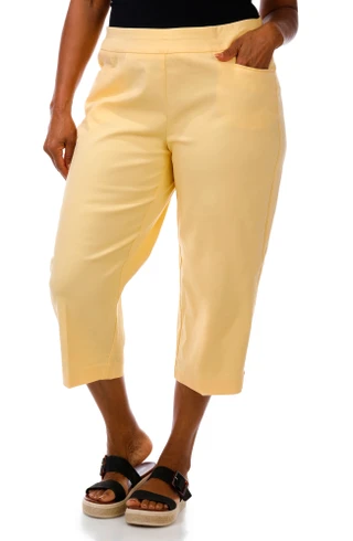 Thumbnail 1: Coral Bay Plus Gold Shell Hem Capris 