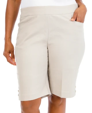 Thumbnail 1: Coral Bay Plus Pearl Hem Bermuda Shorts 