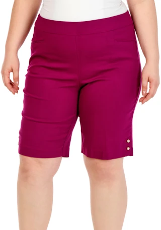 Thumbnail 1: Coral Bay Plus Pearl Hem Bermuda Shorts 