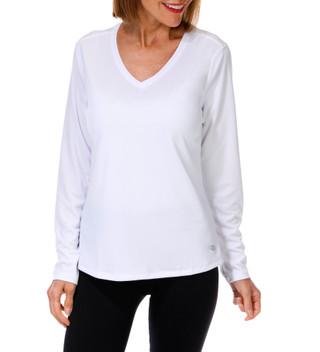 Thumbnail 1: REEL LEGENDS Women's Long Sleeve Freeline V Neck Top 
