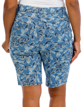 Thumbnail 2: Coral Bay Petite Floral Denim Shorts 