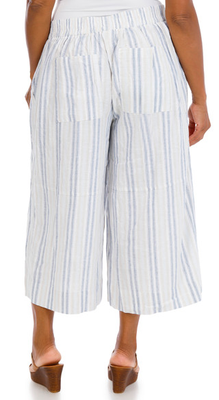 Thumbnail 3: Coral Bay Plus Yard Stripe Linen Blend Capris 