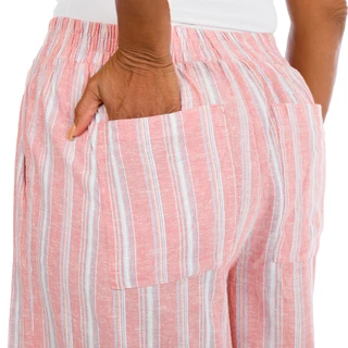 Thumbnail 4: Coral Bay Plus Yard Stripe Linen Blend Capris 