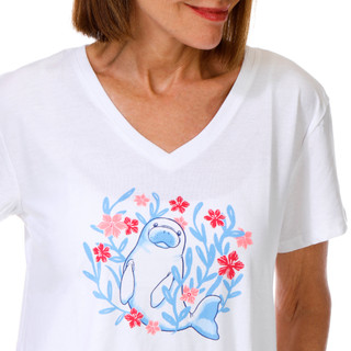 Thumbnail 3: REEL LEGENDS Women's Short Sleeve V Neck Graphic Tee 