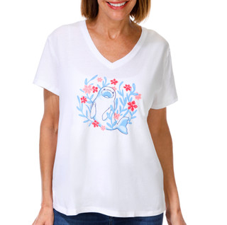 Thumbnail 1: REEL LEGENDS Women's Short Sleeve V Neck Graphic Tee 