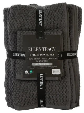 Thumbnail 2: Ellen Tracy 6 Pc Oversized Textured Towel Set 
