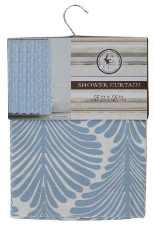 Thumbnail 1: Panama Jack 72x72 Palm Ogee Blue Shower Curtain 