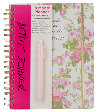 Thumbnail 1: Betsey Johnson Floral 18 Month Planner w/ Pen 