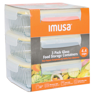 Thumbnail 1: Imusa 3 Pk Glass Food Storage Containers 