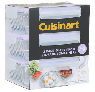 Thumbnail 1: CUISINART 3 Pk Glass Food Storage Containers 