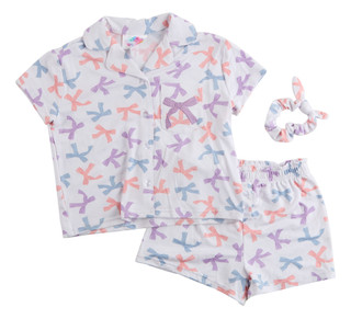 Thumbnail 1: Btween Little Girls 2 Pc Bow Pajama Shorts Set 