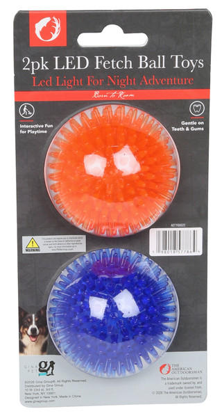 Thumbnail 2: The American Outdoorsman 2 Pk LED Fetch Ball Dog Toys 