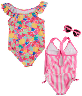 Thumbnail 2: BMAGICAL Little Girls 3 Pc Swimsuits & Sunglasses Set 