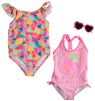Thumbnail 1: BMAGICAL Little Girls 3 Pc Swimsuits & Sunglasses Set 