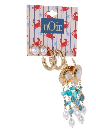 Thumbnail 2: Noir 3 Pk Earrings 