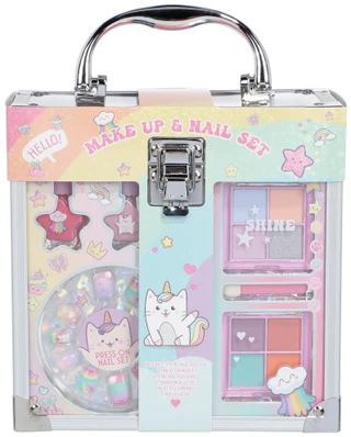 Thumbnail 1: Girls Makeup & Nail Train Case Set 
