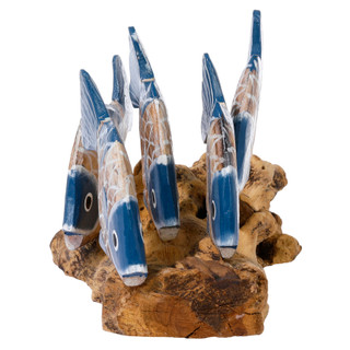 Thumbnail 3: JD YEATTS Wooden School of Fish Home Accent 