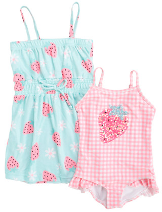 Thumbnail 1: BMAGICAL Little Girls 2 Pc Poplin Coverup & One Piece Swimsuit Set 