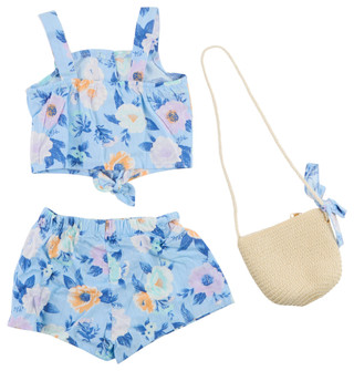 Thumbnail 3: B TWEEN Toddler Girls 3 Pc Woven Knot Tank Short Set 