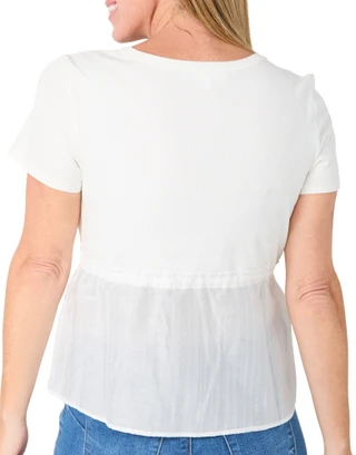 Thumbnail 2: BUNULU Women's Ribbed Woven Peplum Top 
