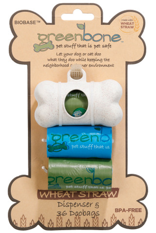 Thumbnail 1: Green Bone 4 Pc Pet Waste Bags & Dispenser Set 