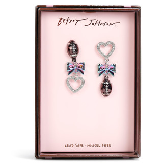 Thumbnail 1: Betsey Johnson Women's Football Heart Drop Earrings 