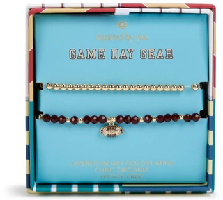 Thumbnail 1: INSPIRED BY YOU 2 Pk 14 KT Gold Plated Game Day Bracelets 