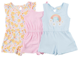Thumbnail 1: B TWEEN Little Girls 3 Pk Knit Rompers 