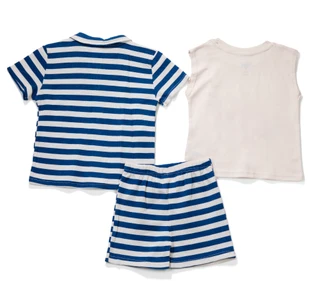 Thumbnail 3: Mickey Mouse Toddler Boy's 3 Pc Graphic Stripe Tee Short Set 