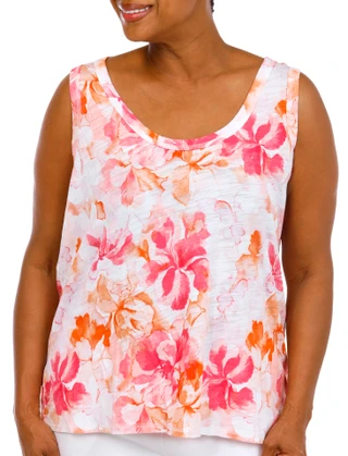 Thumbnail 1: Blue Sol Plus Sleeveless Luxey Scoop Tank 