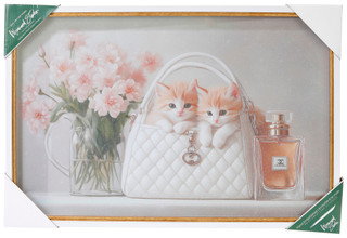Thumbnail 1: Wynwood Studio 24x16 Glitter Kittens in Purse Wall Art 