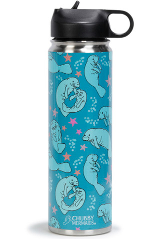 Thumbnail 1: Chubby Mermaids 22 oz Manatee Water Bottle 