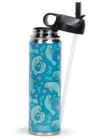 Thumbnail 3: Chubby Mermaids 22 oz Manatee Water Bottle 
