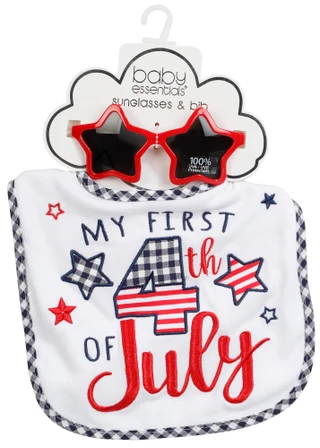Thumbnail 1: Baby Essentials My First July 4th Bib & Sunnies 