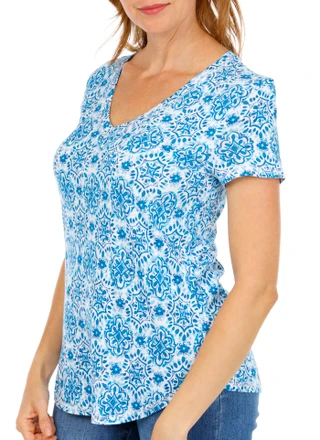 Thumbnail 3: Blue Sol Women's Short Sleeve V-Neck Top 