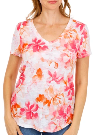 Thumbnail 3: Blue Sol Women's Short Sleeve V-Neck Top 