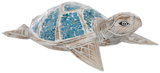 Thumbnail 1: JD YEATTS 12x8 Wooden Mosaic Turtle Figurine 