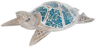 Thumbnail 2: JD YEATTS 12x8 Wooden Mosaic Turtle Figurine 
