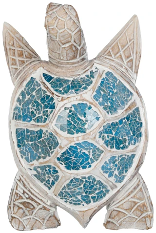 Thumbnail 3: JD YEATTS 12x8 Wooden Mosaic Turtle Figurine 