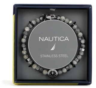 Thumbnail 1: True Religion Stainless Steel Beaded Bracelet 